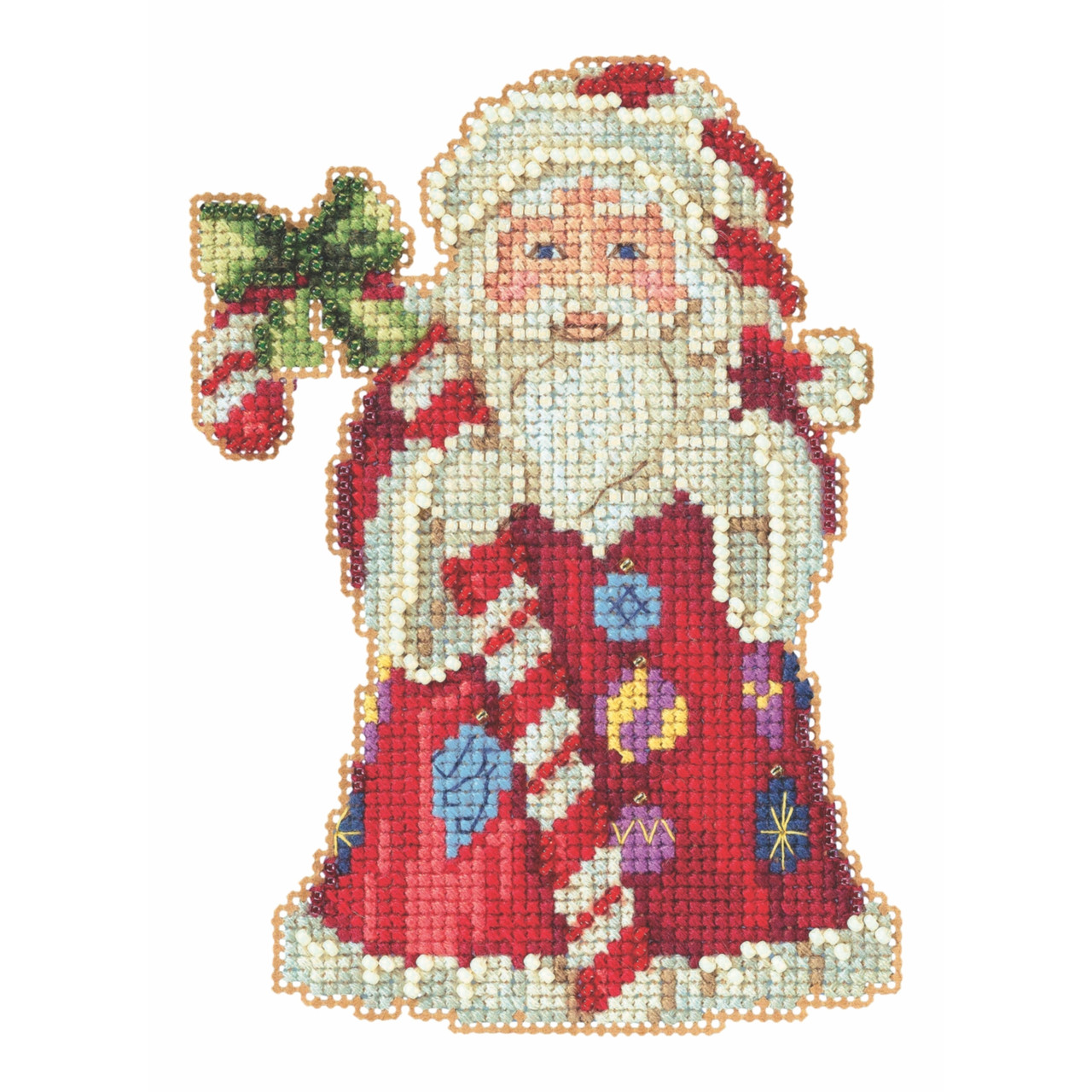 Candy Cane Santa cross stitch bead kit from Mill Hill MH-JS202016