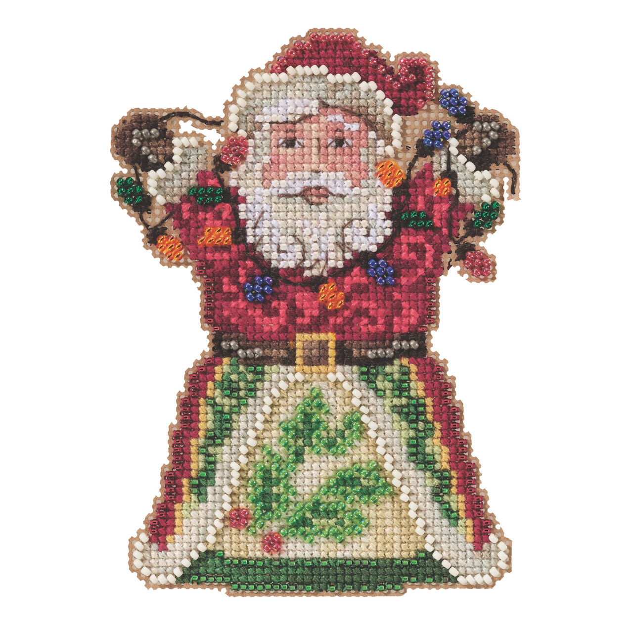 Santa With Lights cross stitch bead kit from Mill Hill MH-JS202111