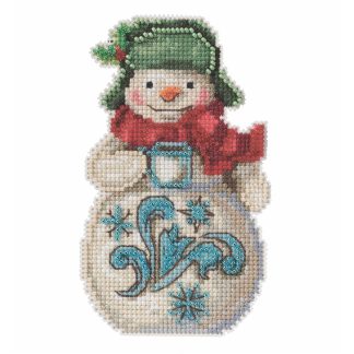 Snowman with Cocoa cross stitch bead kit from Mill Hill MH-JS202114