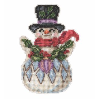 Snowman with Holly cross stitch bead kit from Mill Hill MH-JS202115