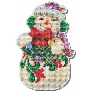 Snowman with Earmuffs cross stitch bead kit from Mill Hill MH-JS202412