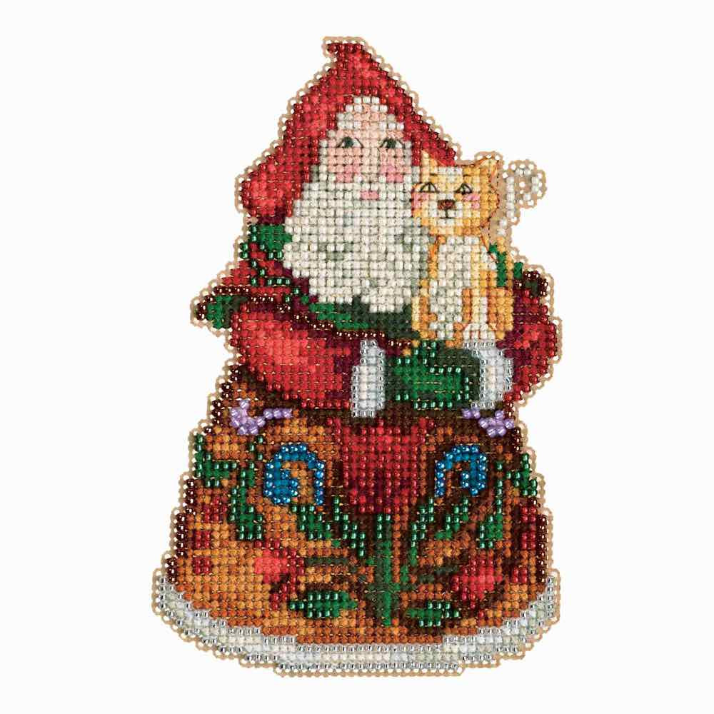 Purrfect Christmas Santa cross stitch bead kit from Mill Hill MH-JS203101