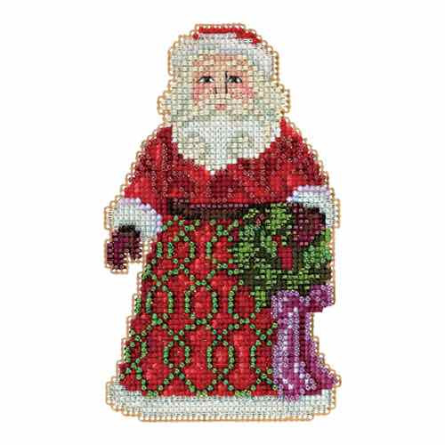 Greetings Santa cross stitch bead kit from Mill Hill MH-JS205105