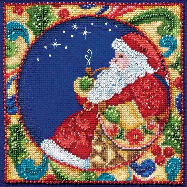 Santa cross stitch bead kit from Mill Hill MH-JS304102