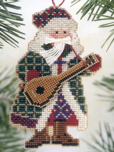 Mandolin Santa cross stitch bead kit from Mill Hill MH-MS10