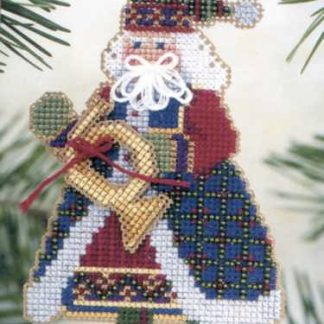 French Horn Santa cross stitch bead kit from Mill Hill MH-MS10