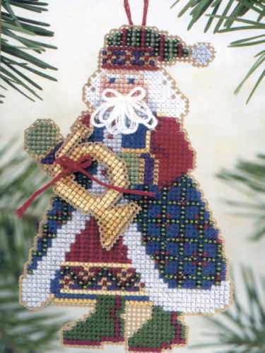 French Horn Santa cross stitch bead kit from Mill Hill MH-MS10