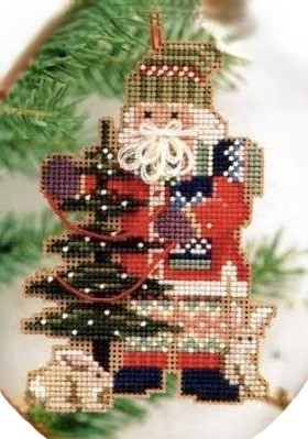 Pine Tree Santa cross stitch bead kit from Mill Hill MH-NS3