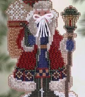 Snow Drift Santa cross stitch bead kit from Mill Hill MH-PS19
