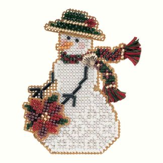 Poinsettia Snow Charmer cross stitch bead kit from Mill Hill MH-SC30