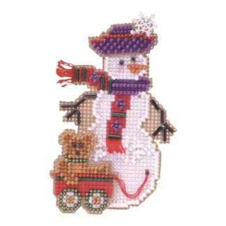 Teddy Snow Charmer cross stitch bead kit from Mill Hill MH-SC37