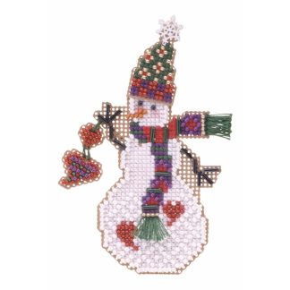 Folk Heart Snow Charmer cross stitch bead kit from Mill Hill MH-SC39