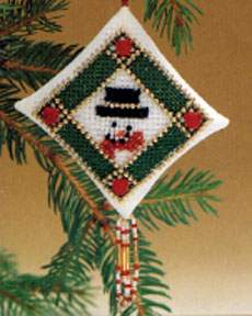 Friendly Frosty Tiny Treasured Diamond cross stitch bead kit from Mill Hill MH-TD10
