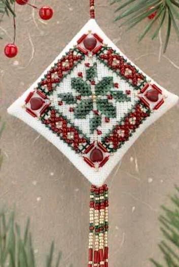 Holiday Holly Tiny Treasured Diamond cross stitch bead kit from Mill Hill MH-TD16