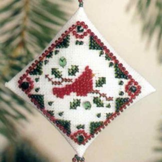 Holiday Cardinal Tiny Treasured Diamond cross stitch bead kit from Mill Hill MH-TD20