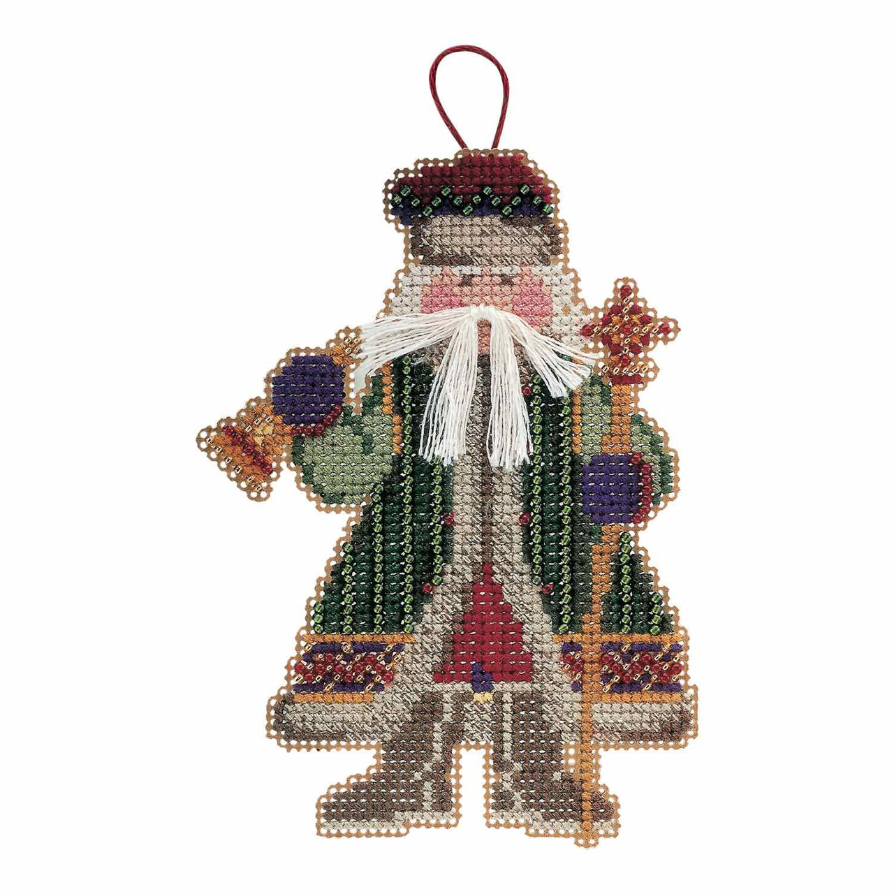 Bell Ringer Santa cross stitch bead kit from Mill Hill MH-WS7