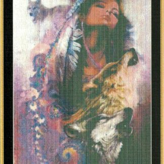 Song of the Golden Wolf cross stitch pattern from Mystic Stitch MS-DENL01