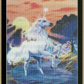 Unicorn Sunset cross stitch pattern from Mystic Stitch MS-MKJ03