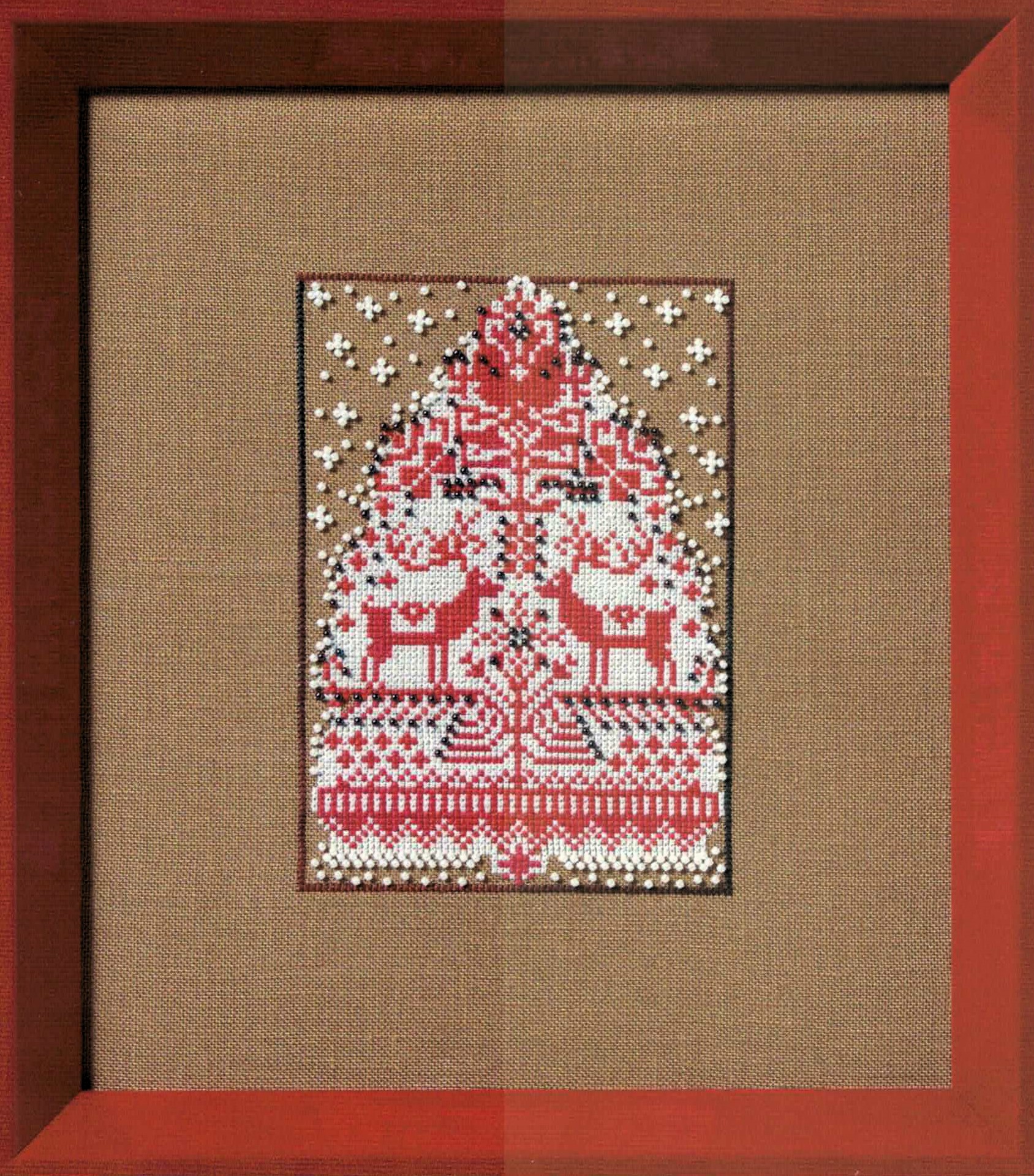 Red Tree cross stitch pattern from Nora Corbett NC-365