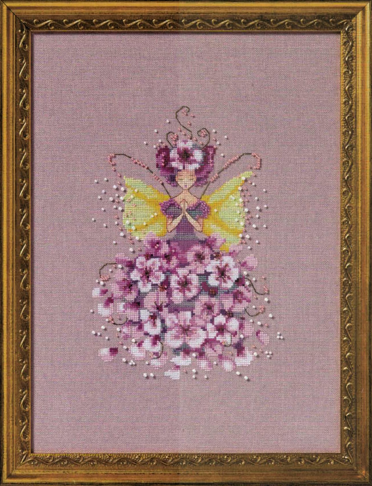 Miss Cherry Blossom cross stitch pattern from Nora Corbett NC-380