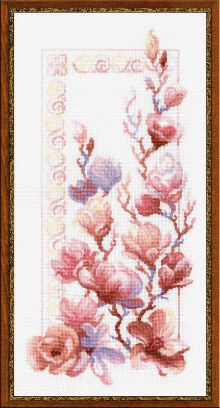 Magnolia cross stitch kit from Riolis RL-1278