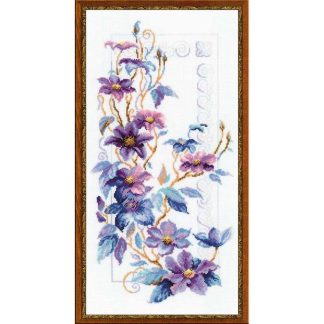 Clematis cross stitch kit from Riolis RL-1279
