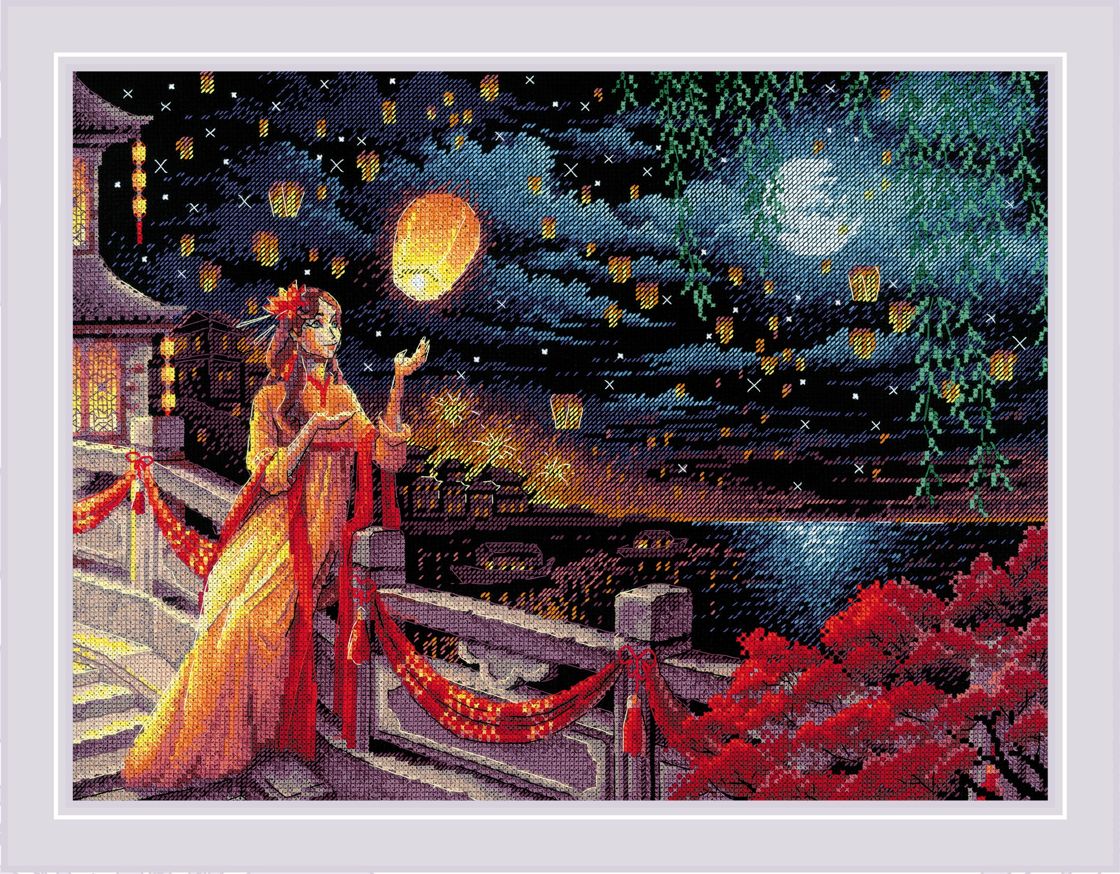 Lantern Festival cross stitch kit from Riolis RL-2144