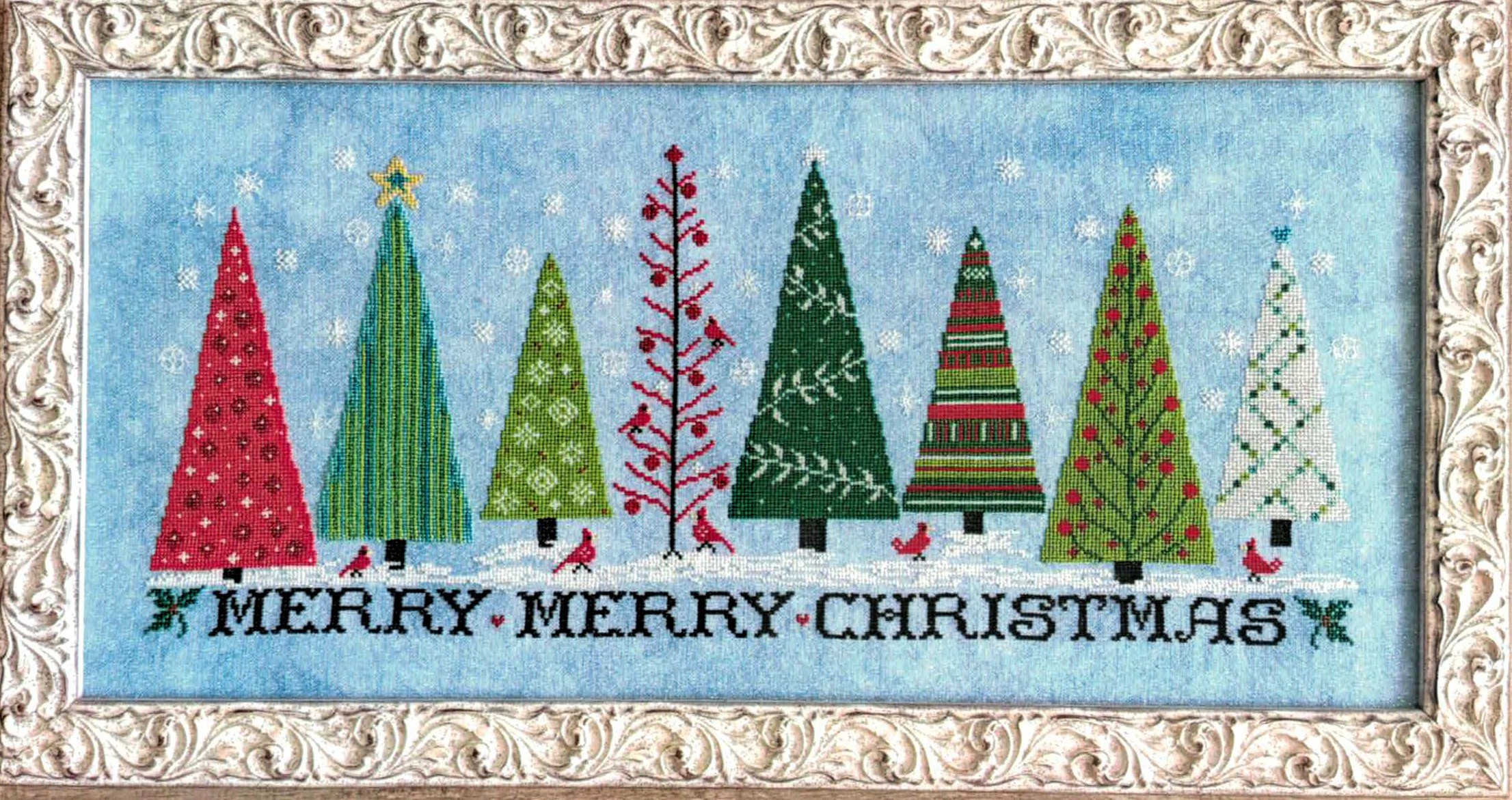 Merry, Merry Christmas cross stitch pattern from Rosewood Manor RM-X1132