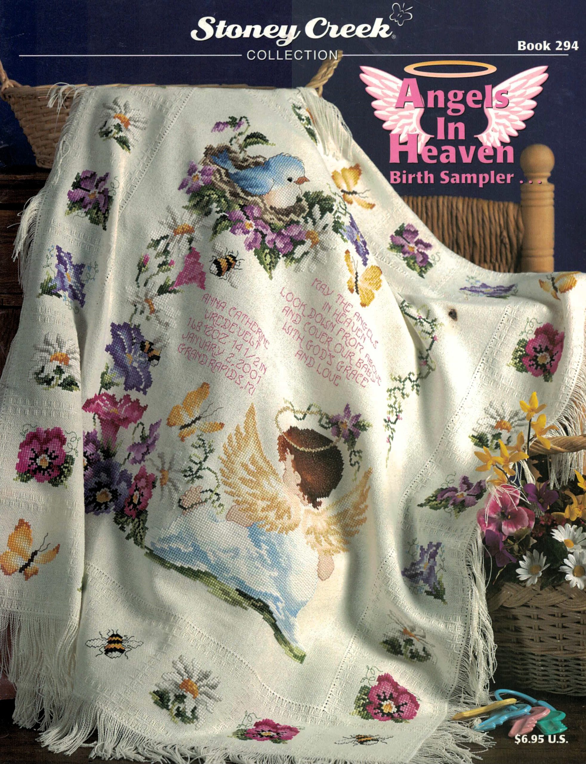 Angel in Heaven Birth Sampler