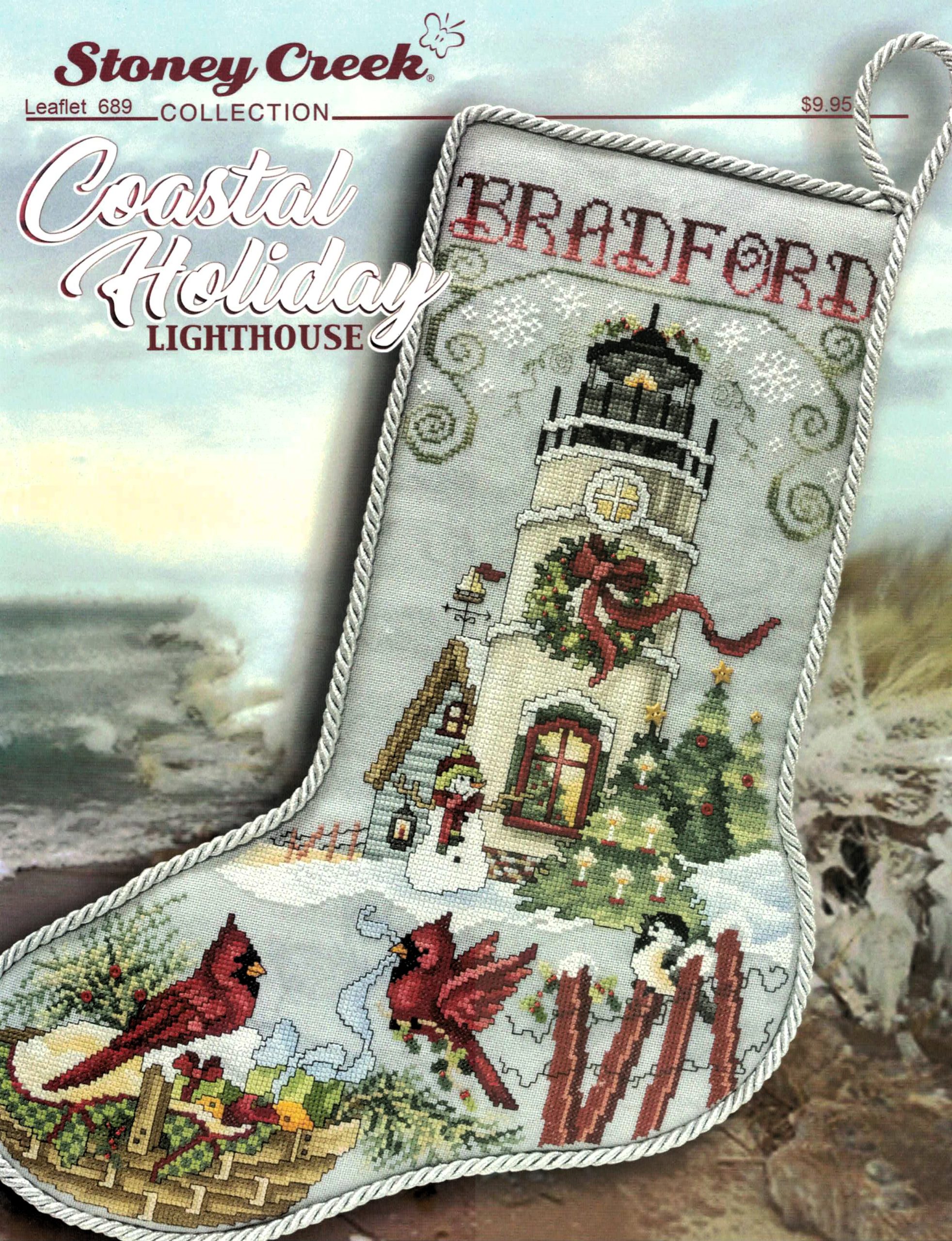 Coastal Holiday Lighthouse Stocking