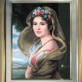 Lady with Veil cross stitch pattern from Solaria Gallery SG-LAD
