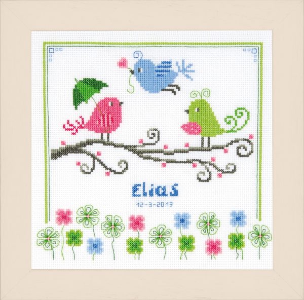 Colorful Birds cross stitch kit from Vervaco VER-PN0021542