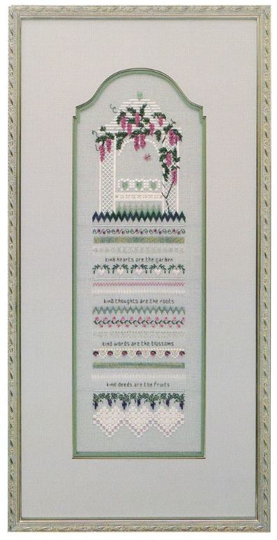 Silk Wysteria Sampler cross stitch pattern from The Victoria Sampler VS-008