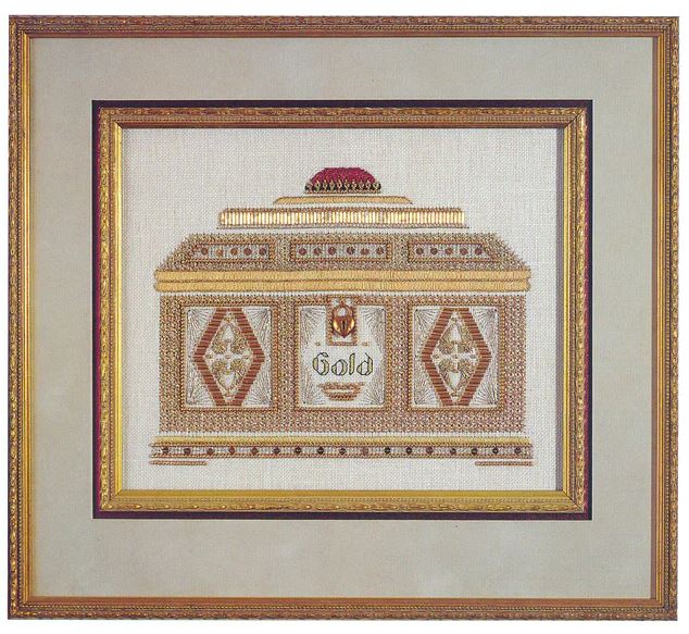 Gold cross stitch pattern from The Victoria Sampler VS-011