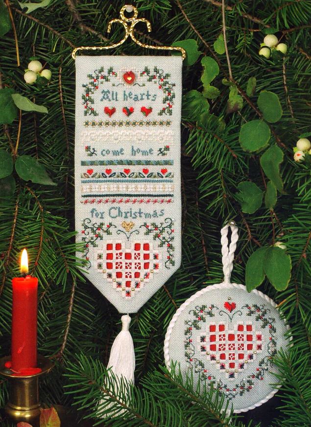 Christmas Hearts Sampler cross stitch pattern from The Victoria Sampler VS-099