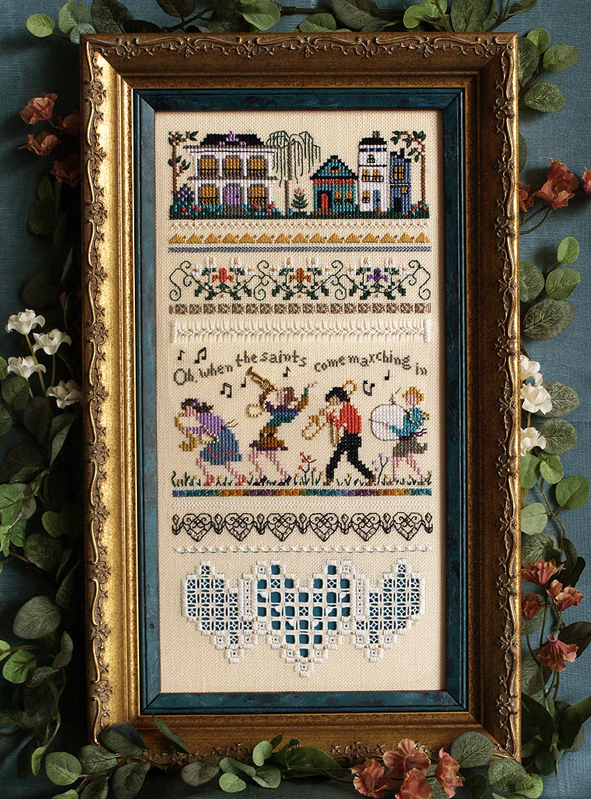Jazz Sampler cross stitch pattern from The Victoria Sampler VS-108