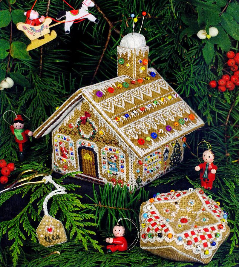 Gingerbread Stitching House cross stitch pattern from The Victoria Sampler VS-110