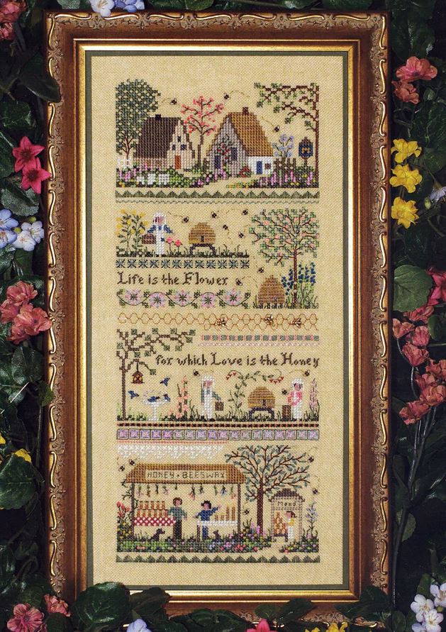 Babe's Honey Farm cross stitch pattern from The Victoria Sampler VS-119