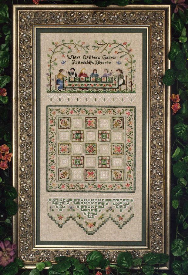 Quilting Bee Sampler cross stitch pattern from The Victoria Sampler VS-124
