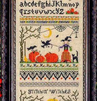 Stitchin' Witches! cross stitch pattern from The Victoria Sampler VS-161