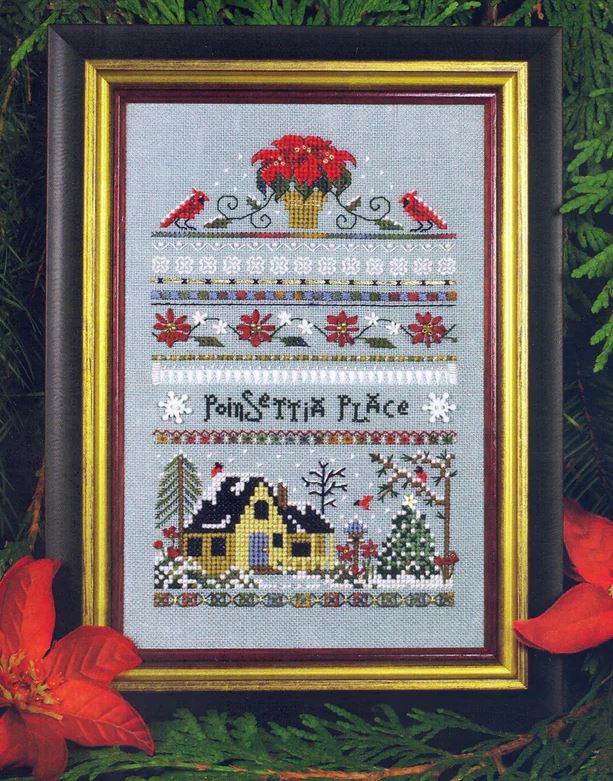 Poinsettia Place Sampler cross stitch pattern from The Victoria Sampler VS-175