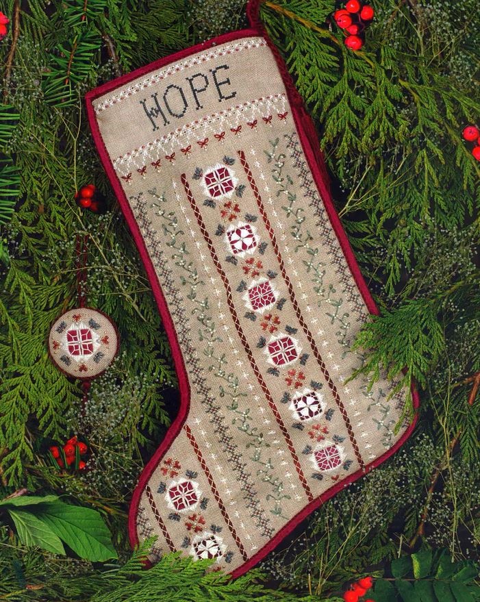 Mistletoe Stocking cross stitch pattern from The Victoria Sampler VS-LR03