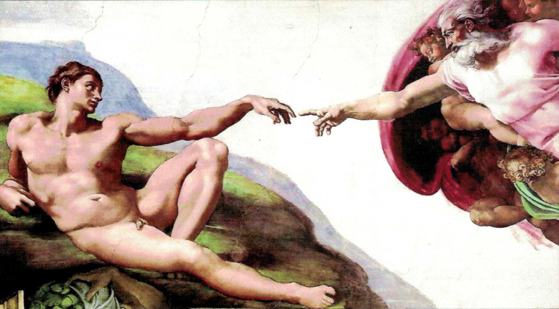 The Creation of Adam cross stitch pattern from Cross Stitch Collectibles XS-SCCS06