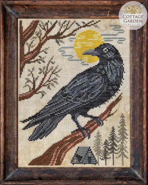 The Crow cross stitch pattern from Cottage Garden Samplings CGS-1128