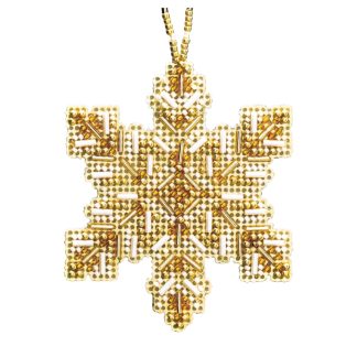 Golden Snowflake cross stitch bead kit from Mill Hill MH-212012