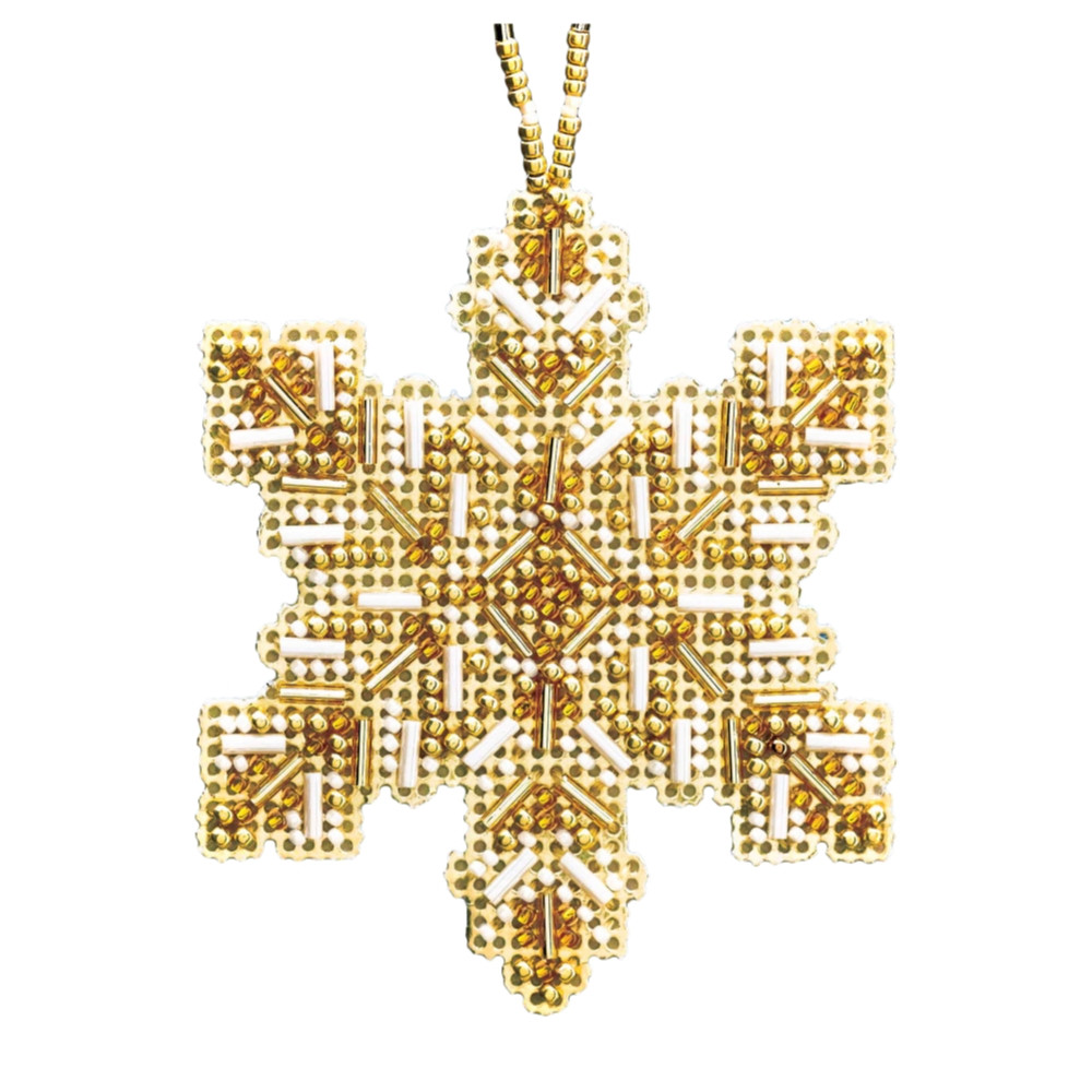 Golden Snowflake cross stitch bead kit from Mill Hill MH-212012