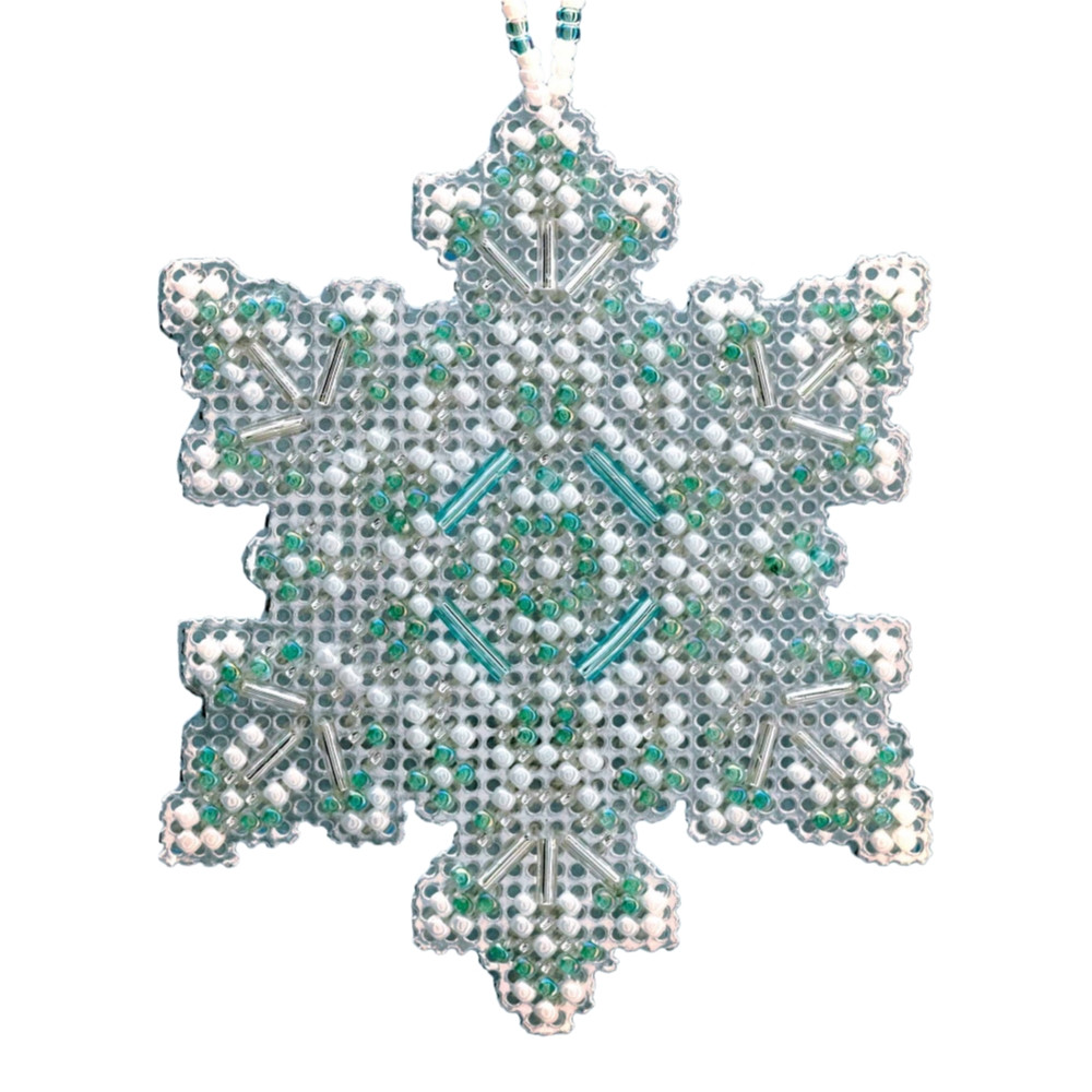 Aqua Mist Snowflake cross stitch bead kit from Mill Hill MH-212015