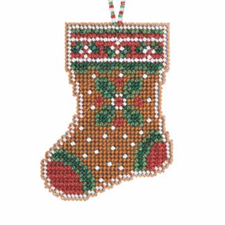 Gingerbread Stocking cross stitch bead kit from Mill Hill MH-212112