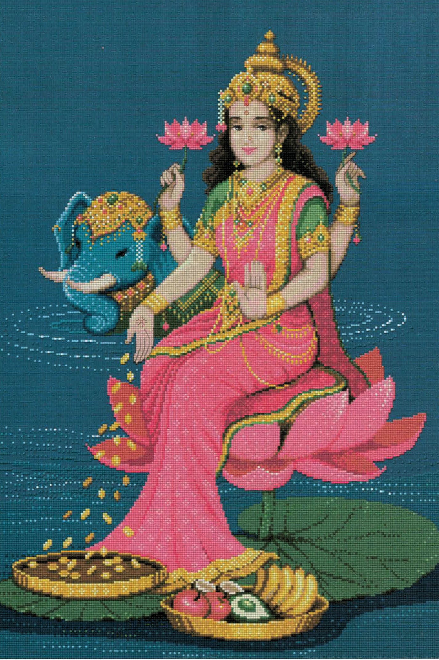 Lakshmi cross stitch pattern from Pinn Stitch PN-LE44A