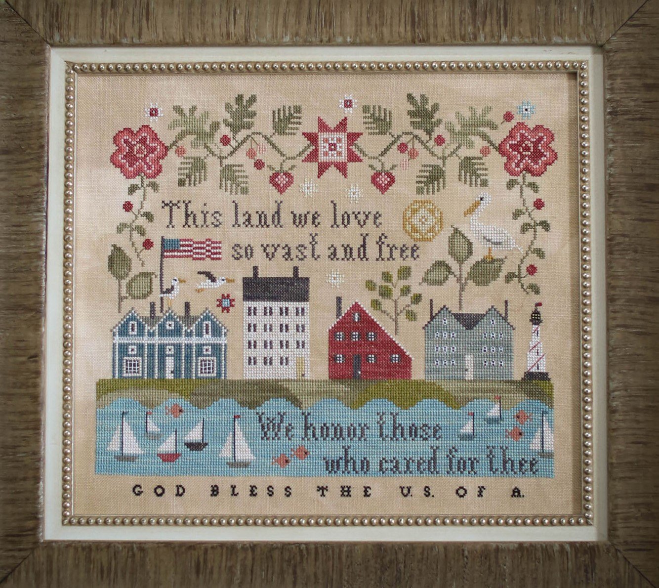 American Welcome cross stitch pattern from Plum Street Samplers PSS-AMW